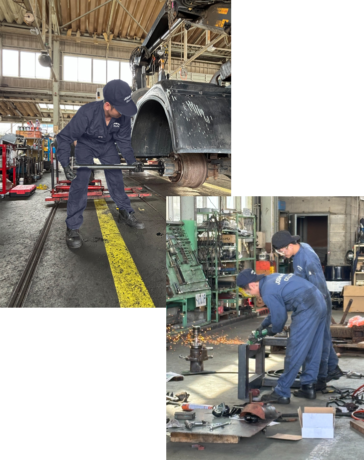 私たちの仕事：整備・溶接作業中のベトナム人技能実習生